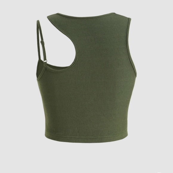 Solid Rib Cut Out Tank Top - Picture 2 of 2